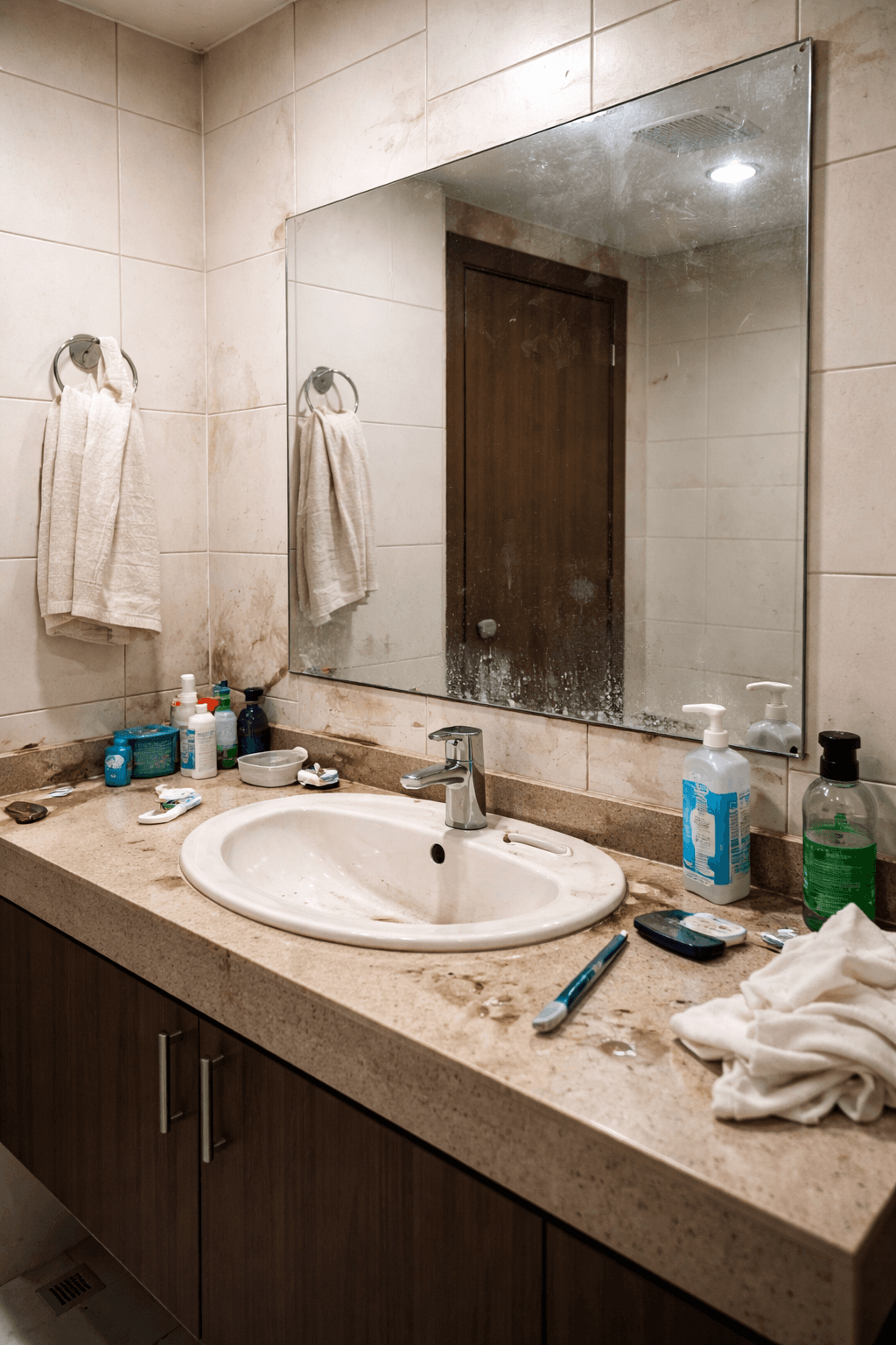 Bathroom before professional cleaning