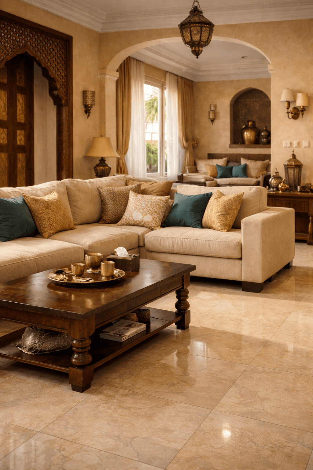 Living room after professional cleaning