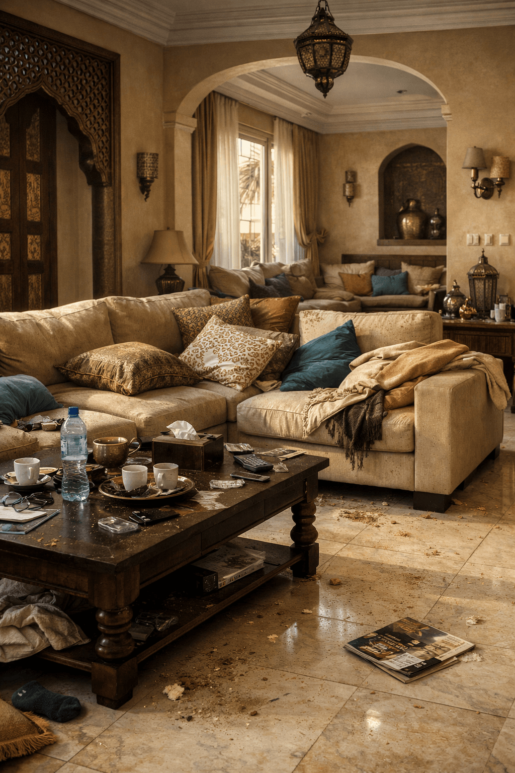 Living room before professional cleaning