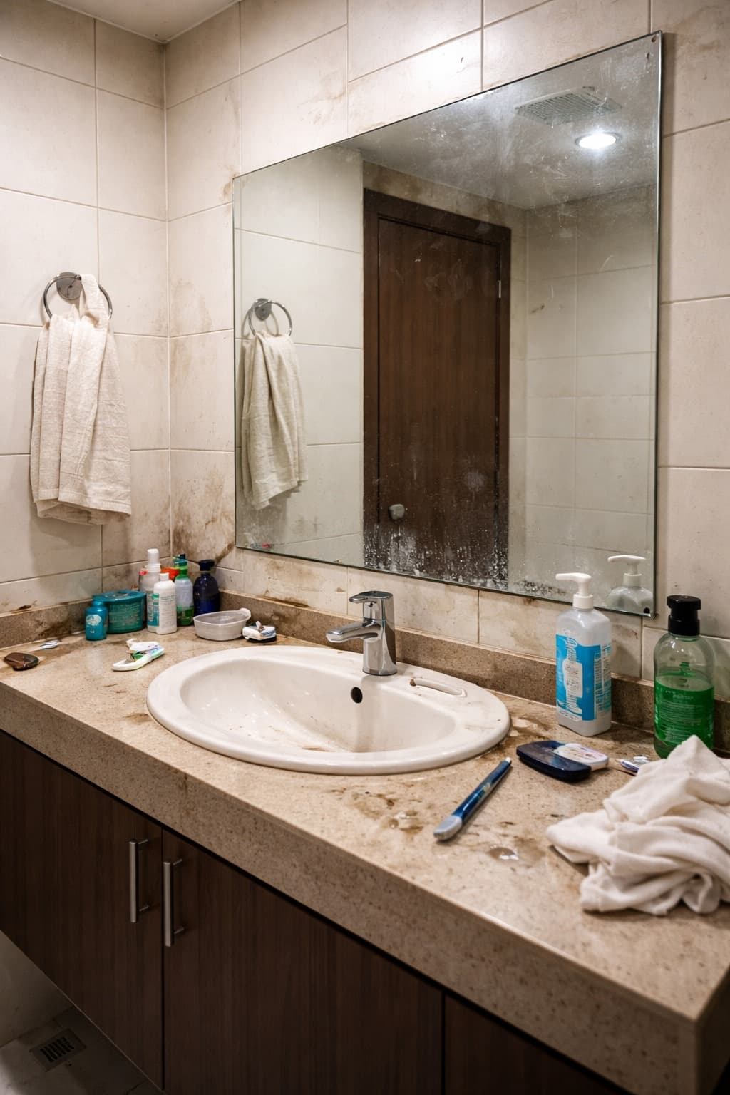 Bathroom before professional cleaning