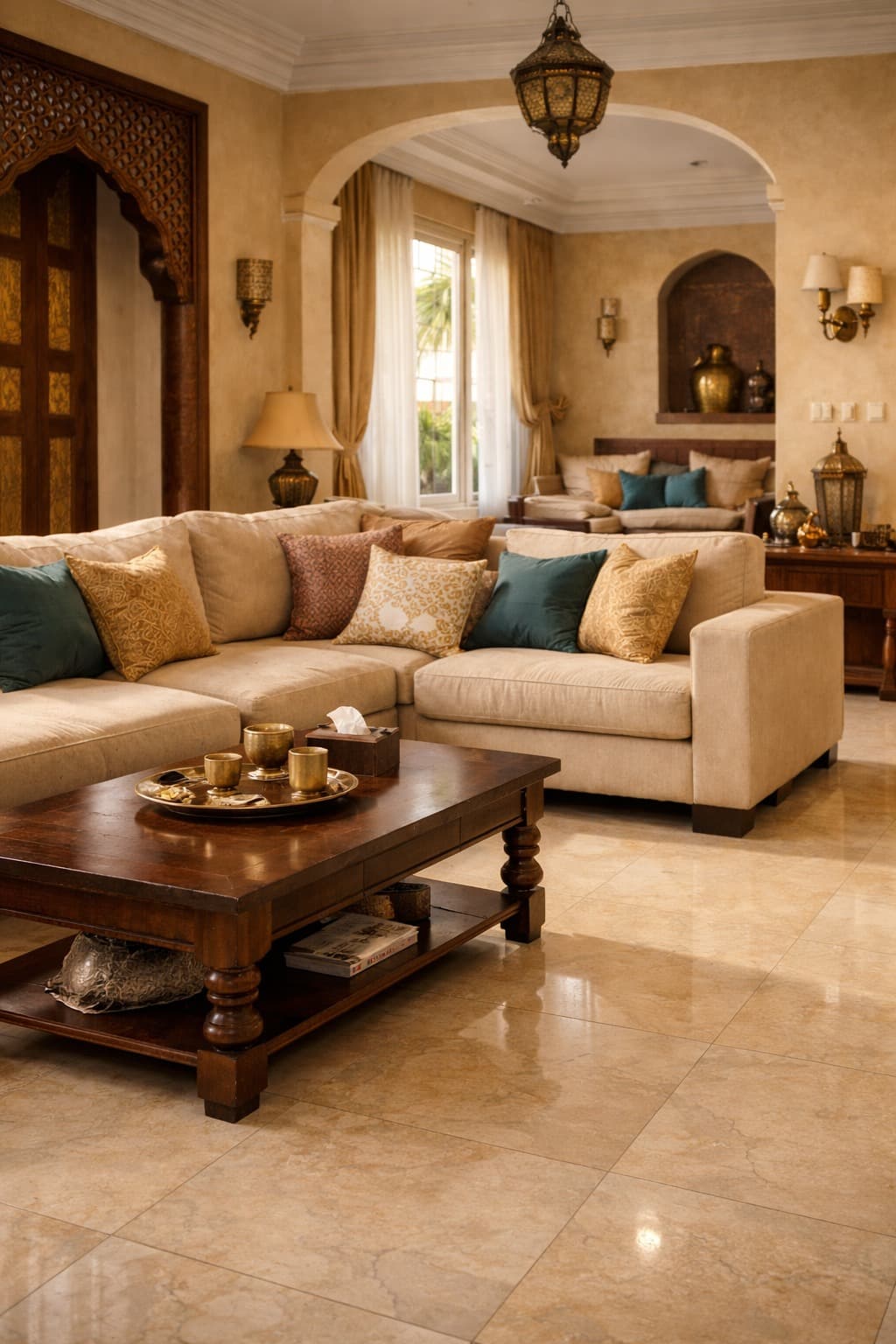 Living room after professional cleaning